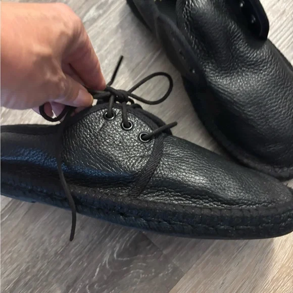 Saint Laurent Black Leather Men's Shoes Sz 40 EU Sz 7 US New - Picture 2 of 16